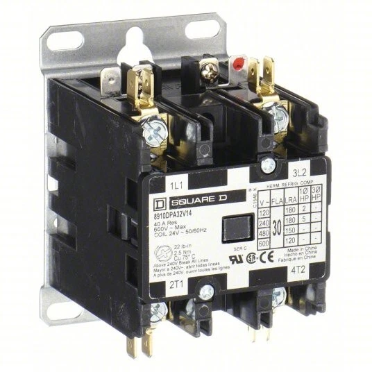Square D 8910DPA32V14 Definite Purpose Contactor 30FLA 2 Pole 600V 24v Coil NEW - Image 1 of 1