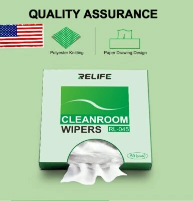 Toalhetes para sala limpa Relife RL-045, 50 peças, antiestático sem poeira, reparo PCB BGA - Imagem 1 de 4