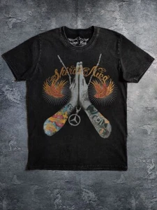 Camiseta para hombre Shirai Neko - Gráfico de manos rezando - Talla M - Negra lavada - 100 % - Imagen 1 de 8