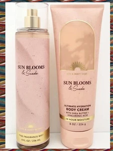 Bath and Body Works Sun Blooms & Suede Trio Full Size Fragrance Mist Body Cream - Picture 1 of 1