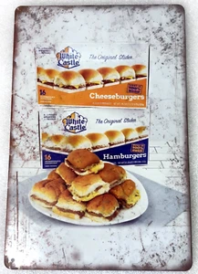 Weißes Schloss Blechschild Schieber Cheeseburgers Hamburger 12" x 8" - Bild 1 von 3