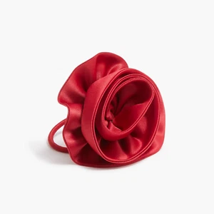 NEW J. Crew Womens Silk Rosette Hair Tie Woven Holiday Red BV081 NWT - Picture 1 of 1