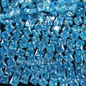 Natural Azul Aguamarina Calibrada 2.75 MM Princesa Forma Piedras Preciosas 10... - Imagen 1 de 7