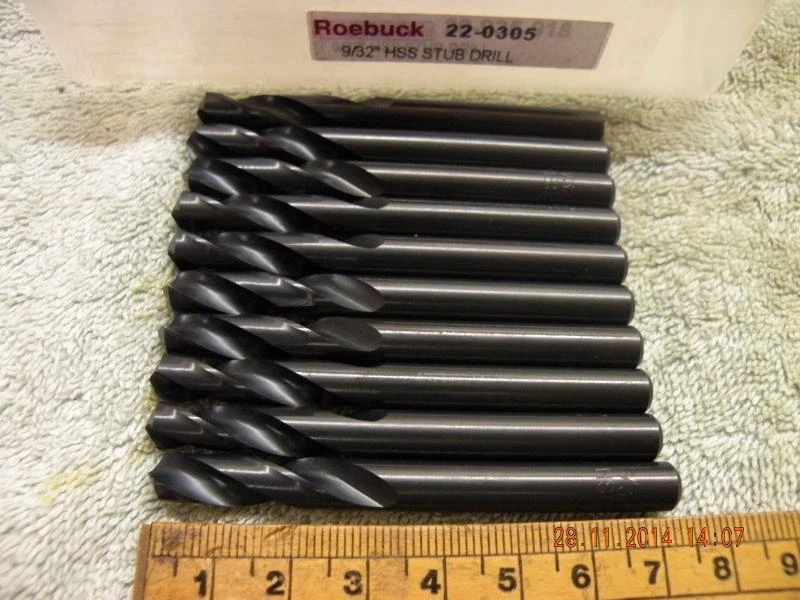 x10 Roebuck 9/32" Stub jobber drills HSS Engineering quality drills unboxed new