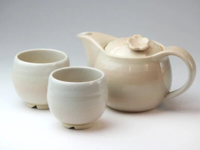 Hagi-yaki ware Teeset "himetsuchi HANA" Teekanne mit 2 Teetasse - Bild 1 von 4