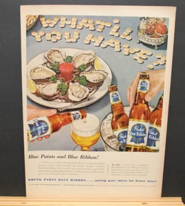 1953 Print Sales Ad Advertisement Art Papst Blue Ribbon Beer 10x13 Original - Picture 1 of 1