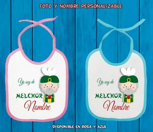 Bavoir Je Suis De Melchior Personnalisé Disponible Bleu Ou Rose - Bild 1 von 1