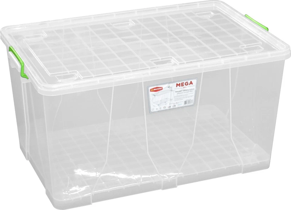 75L Storage Boxes with Wheels Stackable Transparent Lids - Image 1 of 1