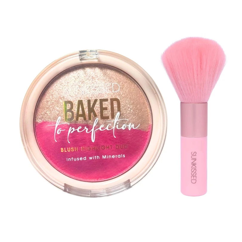 Sunkissed Blusher & Highlight Duo With Brush Glossy Pressed Powder 17g - Image 1 of 1