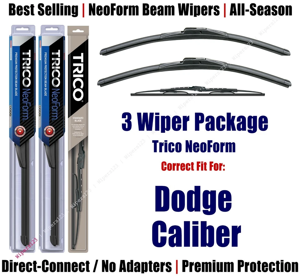 3-Pack Wipers Front & Rear NeoForm - fit 2007-2012 Dodge Caliber 16240/170/30110 Foto 1 de 1