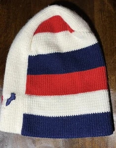 Alpenblick Austria Ski Hat Beanie Wool Knit Vener Stripes Red White Blue Snow - Picture 1 of 6