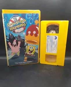 The Spongebob Squarepants Movie VHS 2005 Clamshell Nickelodeon Yellow Shell Swap - Picture 1 of 11