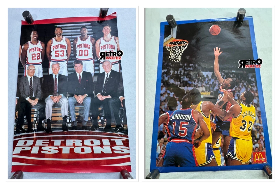 Detroit Pistons 1990 Mcdonald's Poster 16.25x24” DS NBA Basketball Isiah Thomas - Image 1 of 3