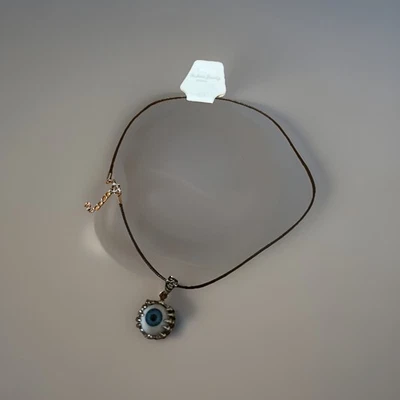 Модный паровой панк зла синий глаз череп подвеска и ожерелье, чтобы отогнать зло - Изображение 1 из 4