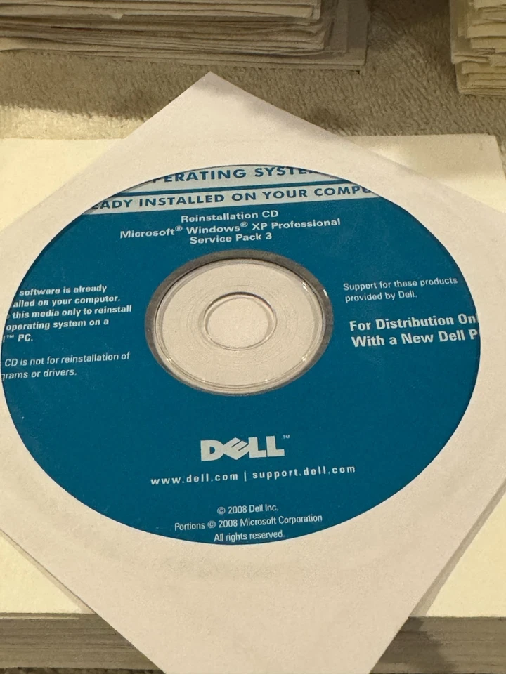 Dell Reinstallation CD Win XP Pro SP3 (22) - CD ONLY NEW/SEALED!!! - Image 1 of 1