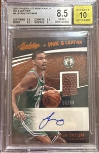 2017 Jayson Tatum Leather And Ink Rookie Auto Panini Absolute BGS 8.5 RPA /99 - Picture 1 of 2