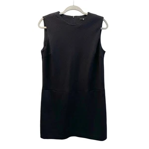 Uniqlo abito tubino donna blu navy rosso gessato senza maniche tasche med nuovo senza etichette - Foto 1 di 10
