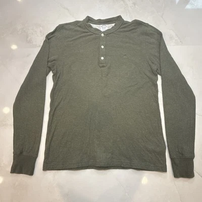 Camisa Henley Brooks Brothers Para Hombres M Verde Manga Larga 100% Algodón Informal Foto 1 de 4