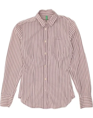 Camisa BENETTON Mujer UK 12 Mediana Rosa Rayas AS02 Foto 1 de 4
