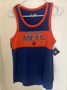 NWT Women’s MLB New York Mets Tank Top Size S Campus Lifestyle Cotton Blend Blue - Picture 1 of 4