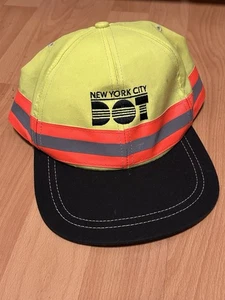 Vintage RARE New York City DOT Strapback Cap Hat Neon 3M Orange MTA Graffiti NYC - Bild 1 von 13