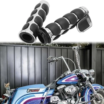 Motorcycle 1" Handlebar Hand Grips For Harley Davidson Road King Electra Glide - Image 1 of 4