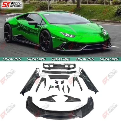 Kits de alerón labial delantero trasero de fibra de carbono para Lamborghini Huracan LP610 15+ Foto 1 de 4