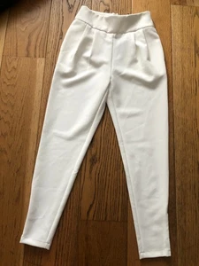 ODD MUSE LONDON WOMEN'S OFF WHITE DRESS TAPERED TROUSERS MEDIUM BNWT - Picture 1 of 19