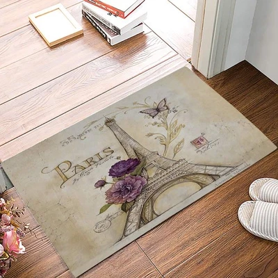 Светло-коричневый нескользящий коврик для ванны с Эйфелевой башней - Изображение 1 из 4