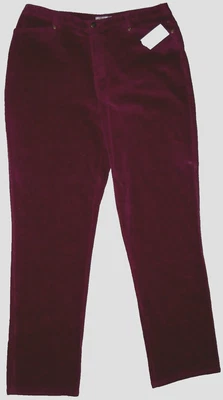 NUEVO CON ETIQUETAS Mujeres PRIMERA EDICIÓN Talla 12 Púrpura Magenta PANTALONES DE PANA ELÁSTICOS Leg31 MEDIA RZ Foto 1 de 4