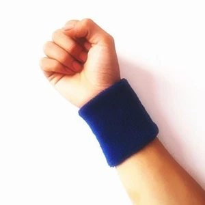 2Pcs Sport Bracer Sweat-absorbent Towel Unisex Elastic Cotton Wristband Soli - Picture 1 of 28