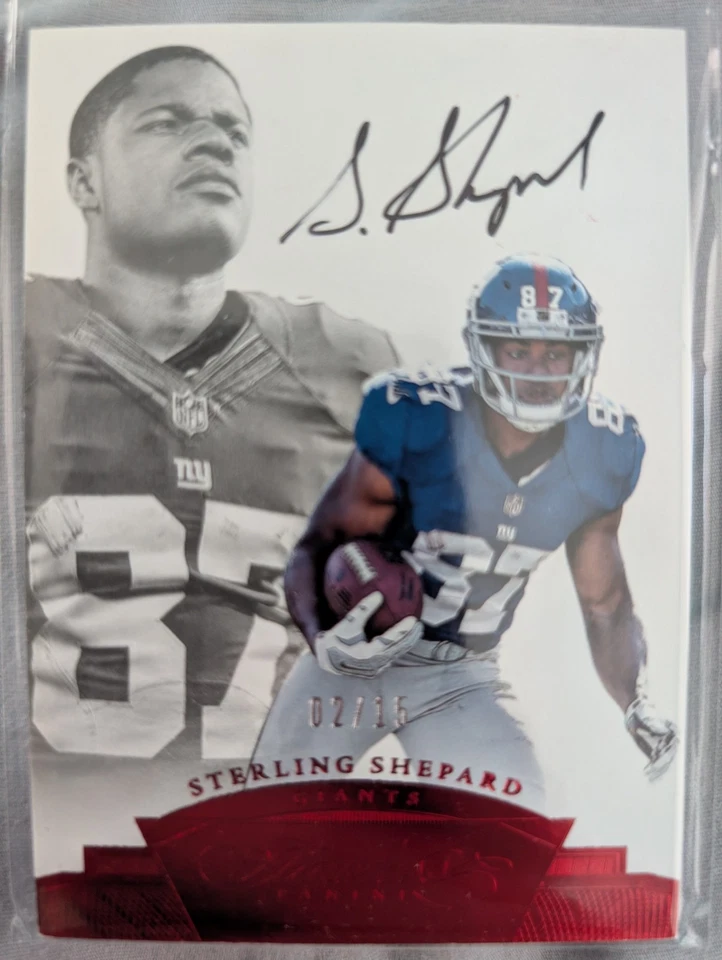 STERLING SHEPARD 2016 Panini Flawless рубиновая с автографом /15 карточка дебютанта RC PWE - Изображение 1 из 1