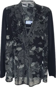 Simply Vera Wang Langarm Bluse mit angenähtem Tank Blumenmuster Größe L - Bild 1 von 14