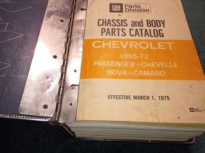 CATÁLOGO DE PIEZAS CHEVROLET 1965-1972/LIBRO ORIGINAL/CAMARO CHEVELLE NOVA MONTE+ Foto 1 de 4