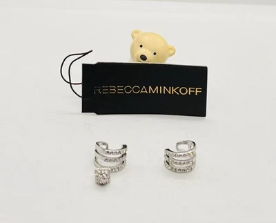 NWOT Rebecca Minkoff Cuff Earrings No Piercing Clip On Ear Clips -  Silver Tone - Image 1 of 4