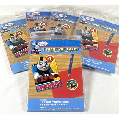 Thomas the Tank Train Engine Thank You Cards with envelopes (5) 8 Card Packs - Image 1 of 4