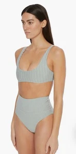 Parte inferior de bikini Onia nueva con etiquetas $95 Emelia spray marino verde/blanco corbata inversa HN - Imagen 1 de 9