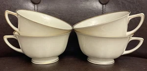 Set of 4 VTG Heinrich & Co. Selb Bavaria Ivory w/Gold Rim Coffee/Tea Cups  - Picture 1 of 8