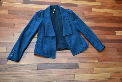 Chaqueta Blazer Free People Mujer Gris Carbón Mezcla Lana Espiga Talla 6 S Foto 1 de 4
