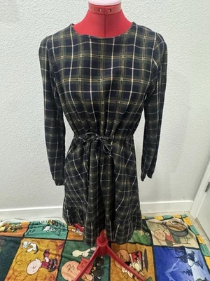 Ozoc Plaid  Dress Size Green Preppy Academia Rockabilly - Image 1 of 4