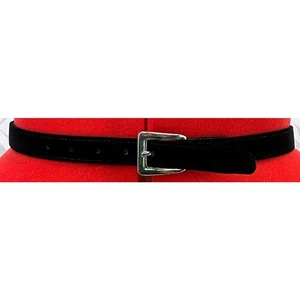 Liz Claiborne Vintage Años 90 Cromo Plata Hebilla Negro Terciopelo Cinturón Mujer 28”-32” - Imagen 1 de 9