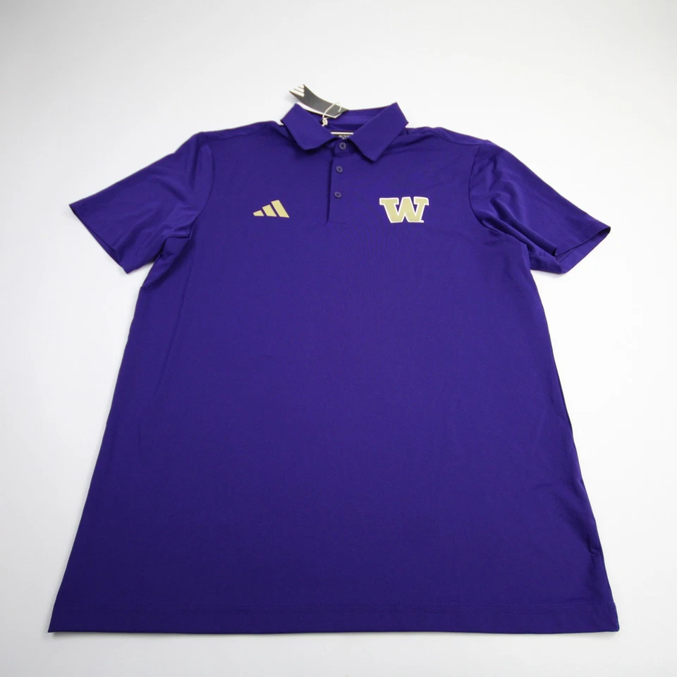Polo Adidas Washington Huskies para hombre púrpura nuevo Foto 1 de 1