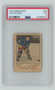 1951-52 PARKHURST JACK EVANS PSA 3 NEW YORK BINGHAMTON RANGERS #90 - Foto 1 di 2