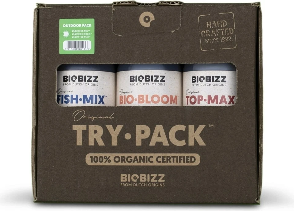 Biobizz Trypack Outdoor mit je 250 ml Bio-Bloom Fish-Mix Top-Max Biodünger - Bild 1 von 1