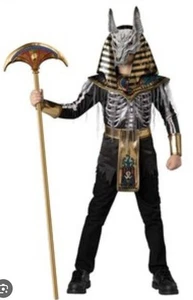 Anubis Skelett Krieger Ägyptischer Pharao Kinder Jungen Kostüm NEU Größe 8 - Bild 1 von 5