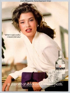 Denaka Vodka Denmark Imported Elegance Absolute Vintage 1989 Advertisement - Picture 1 of 5