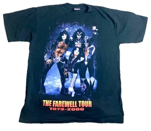 T-shirt vintage Kiss 2000 Tour uomo taglia L double face uomo nera made in USA - Foto 1 di 9