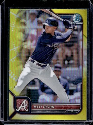 Bowman Chrome Matt Olson Yellow Refractor #73/75 Braves 2022 Foto 1 de 2