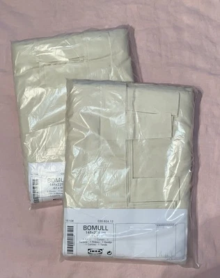 Ikea Bomull Avena Tab Top Cortinas 57" x 89" Lote de 2 Foto 1 de 4