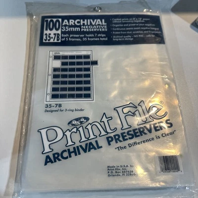 Print File Archival 35mm Size Negative Pages Holds Seven Strips of Five Frames - Image 1 of 3